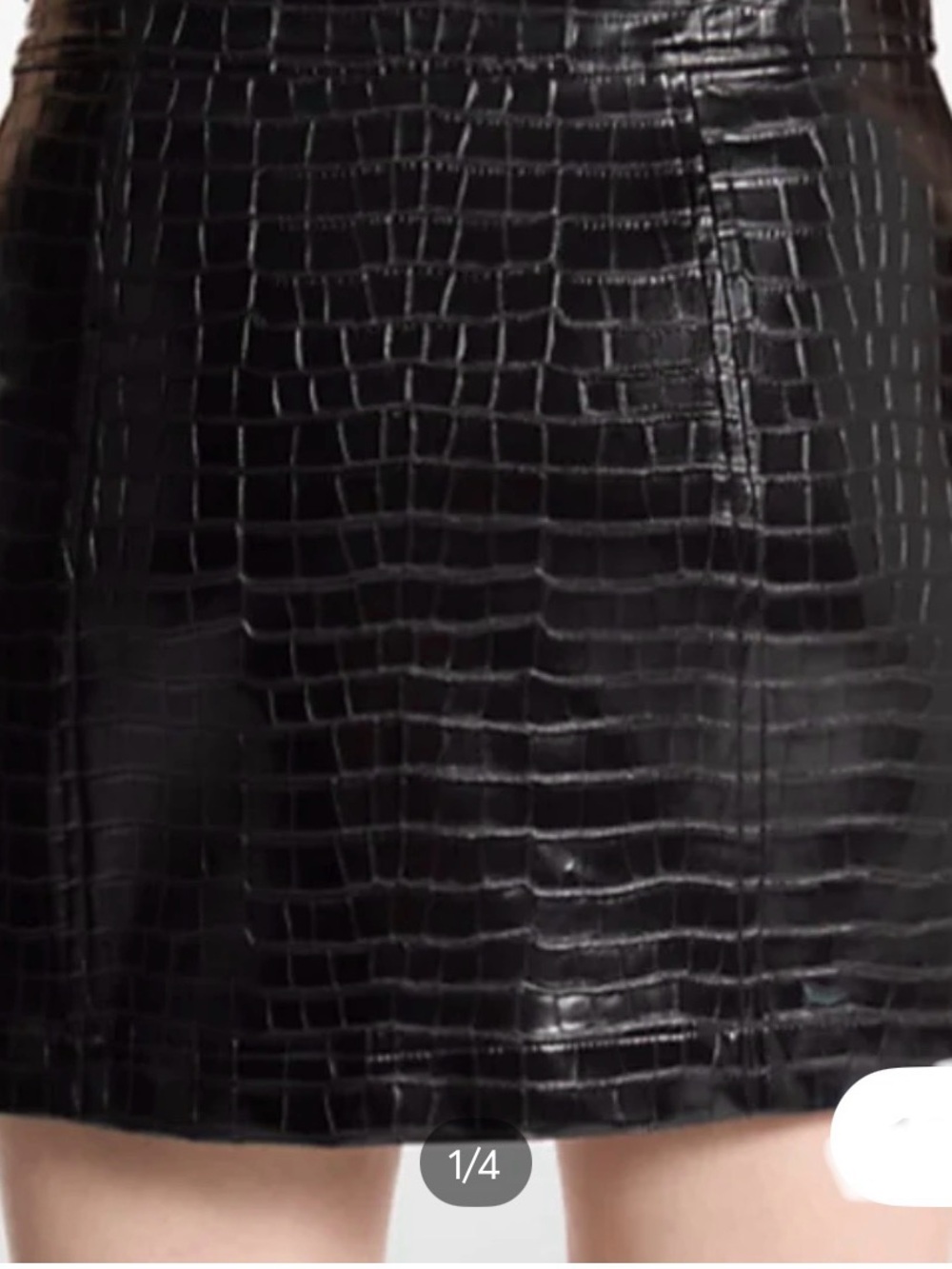 Calvin Klein $89 Black Faux Croc Mini Skirt. Size 8, NWT